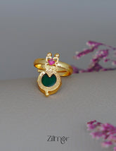 ZR1011931 - Gold Plated Adjustable Palakka Round Ring 1-Zilmor